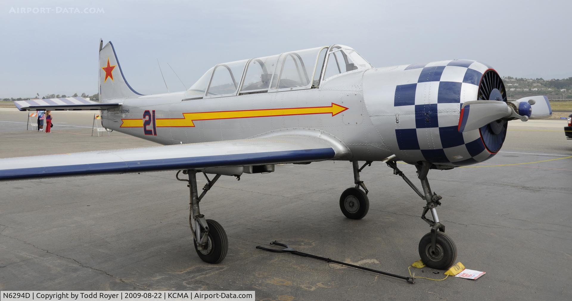 N6294D, 1983 Yakovlev Yak-52 C/N 833611, CAMARILLO AIR SHOW 2009