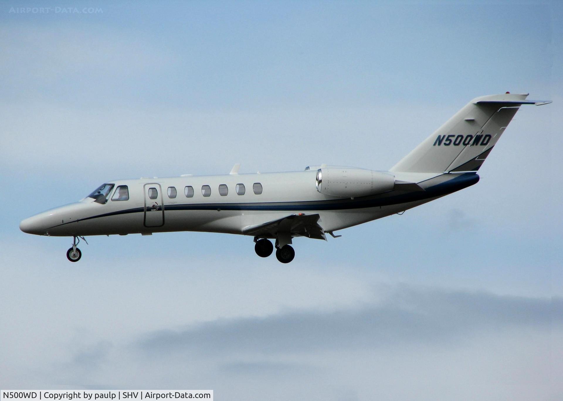 N500WD, 2008 Cessna 525B CitationJet CJ3 C/N 525B-0267, Landing at Shreveport Regional.