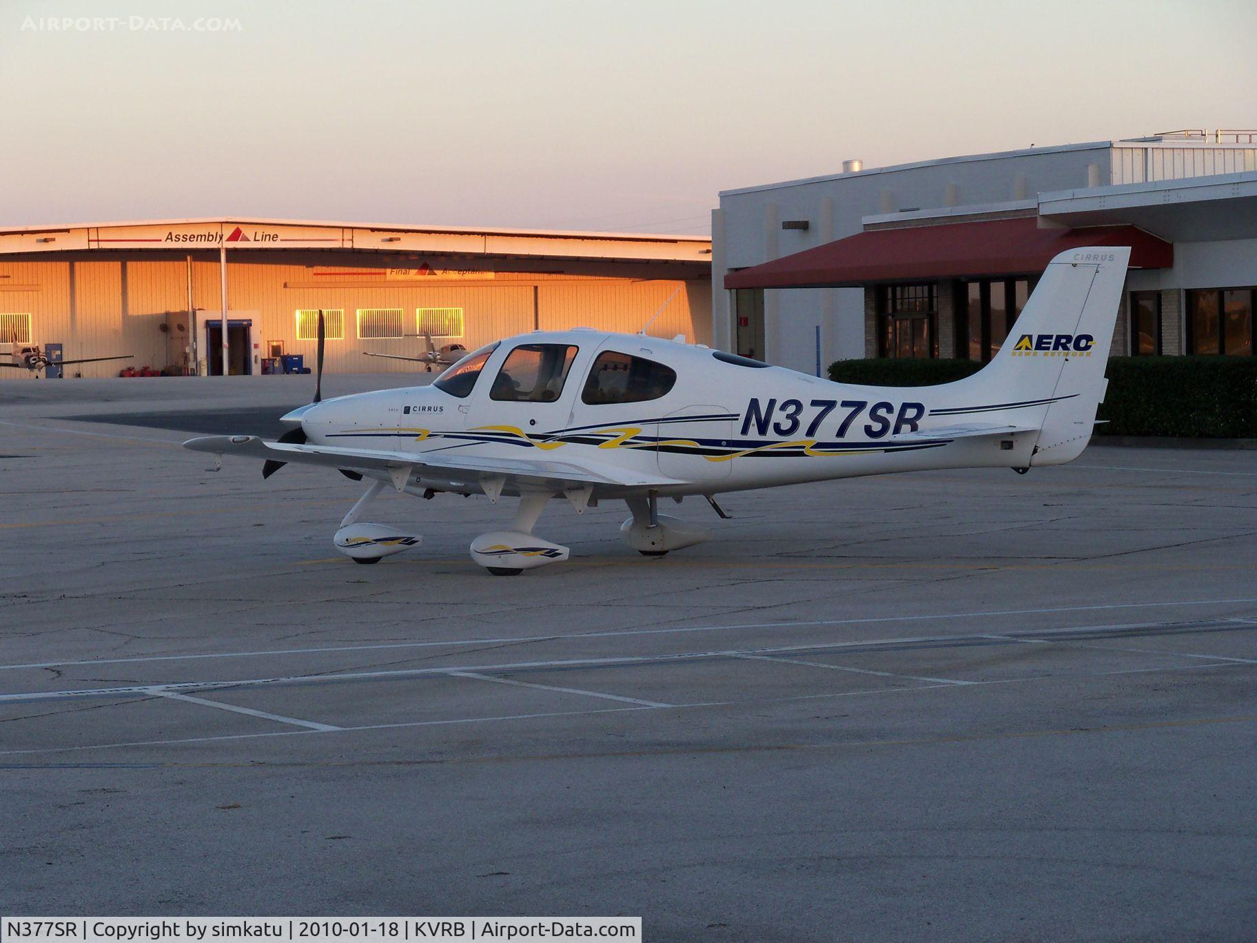 N377SR, 2007 Cirrus SR22 C/N 2504, Sitting at VRB in front of Piper Aircraft