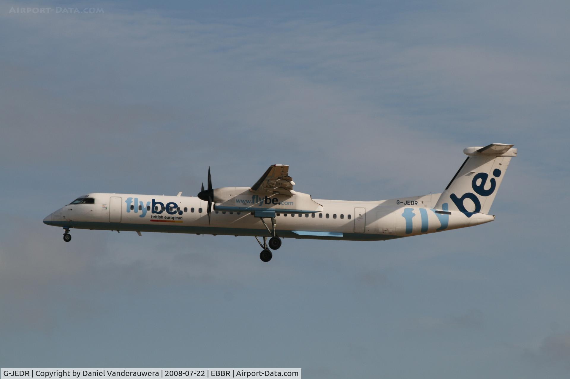 G-JEDR, 2003 De Havilland Canada DHC-8-402Q Dash 8 C/N 4087, Flight BE7181 is descending to RWY 25L
