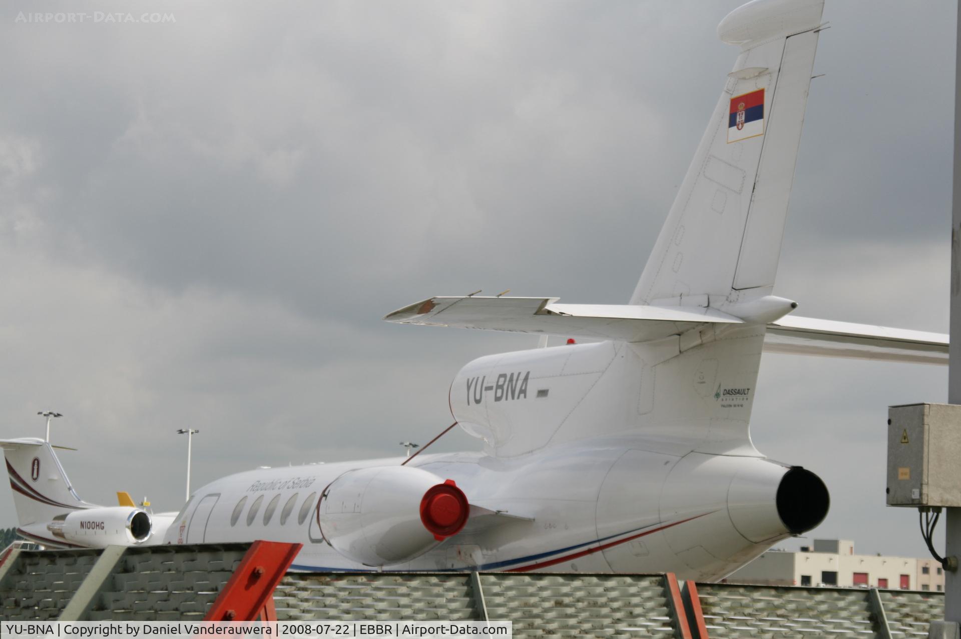 YU-BNA, 1981 Dassault Falcon 50 C/N 43, Parked on G.A. apron