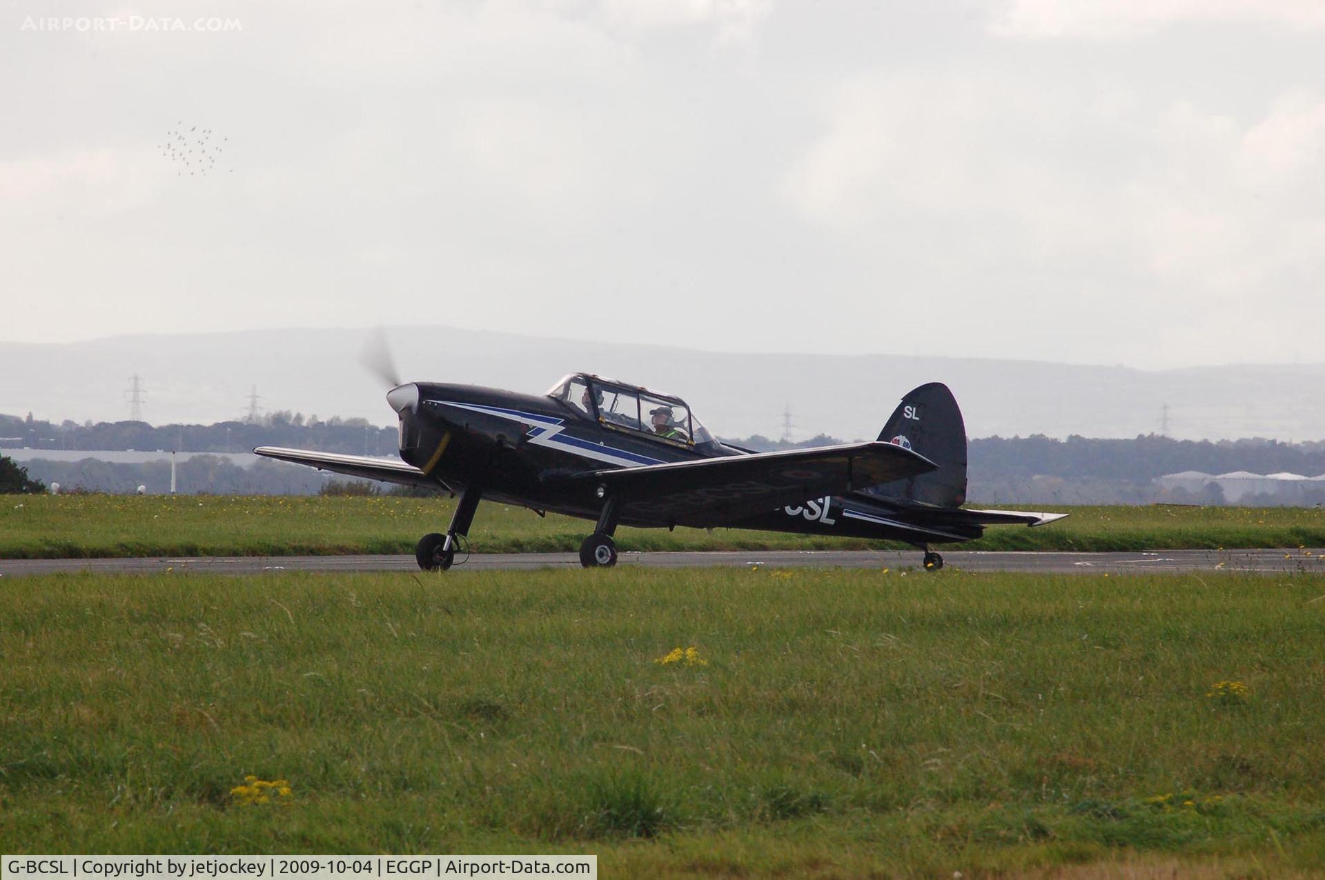 G-BCSL, 1951 De Havilland DHC-1 Chipmunk 22 C/N C1/0524, Moving to threshold at LPL John Lennon
