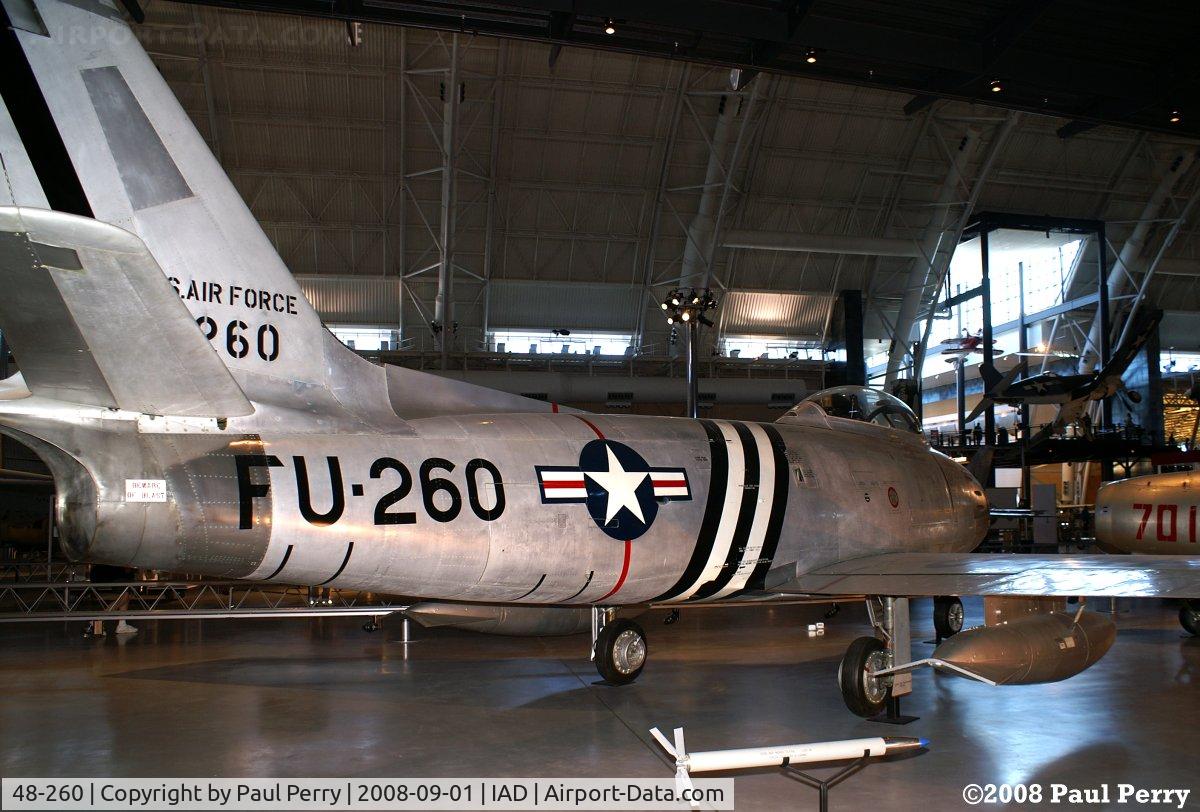 48-260, 1948 North American F-86A-5-NA Sabre C/N 151-43629, Early F-86, sporting the colors of the 4th Fighter-Interceptor Group (now the 4th Fighter Wing)