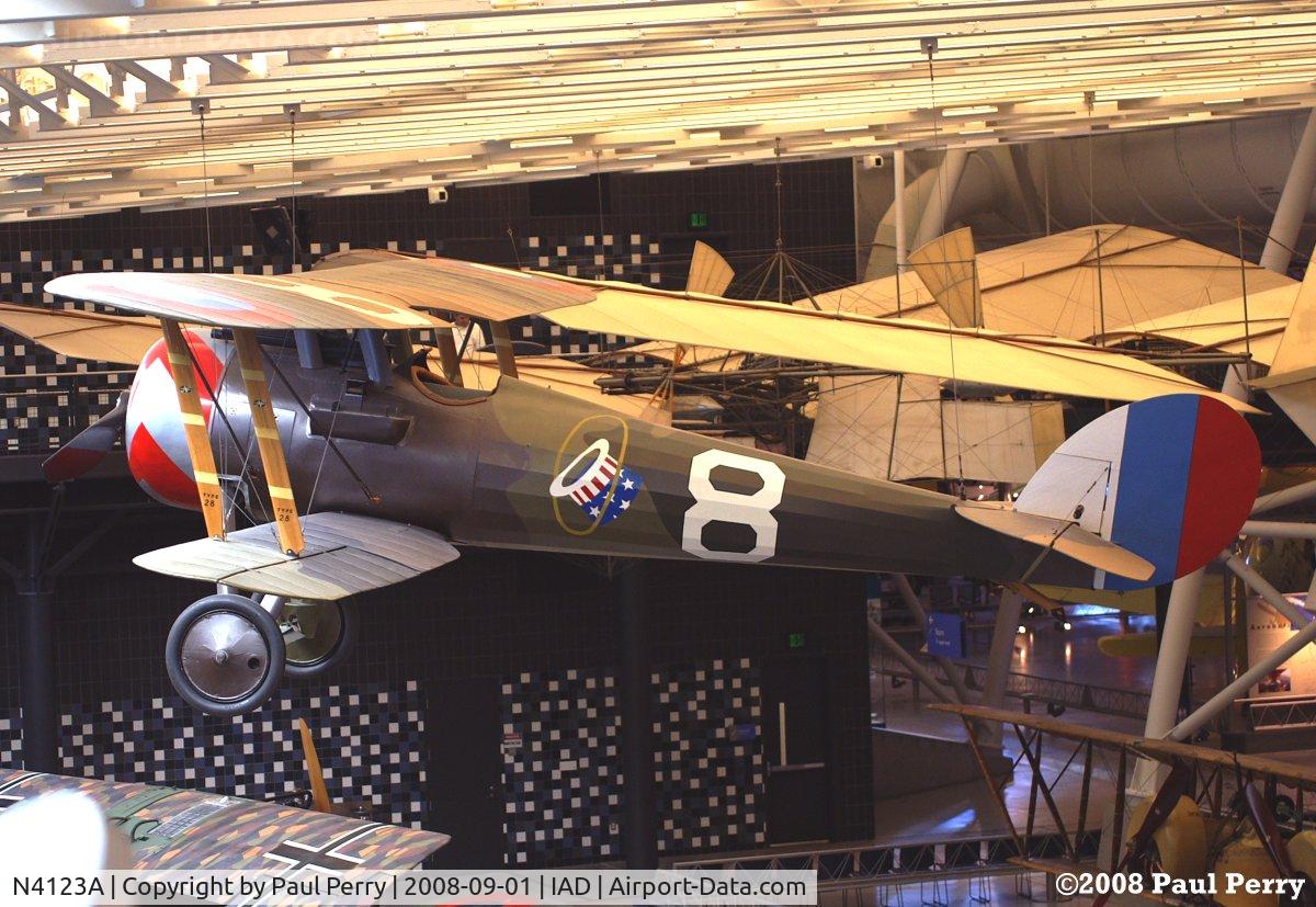N4123A, 1918 Nieuport 28 C.1 C/N 1918-1958E, Sporting some old markings, 1st Pursuit Group