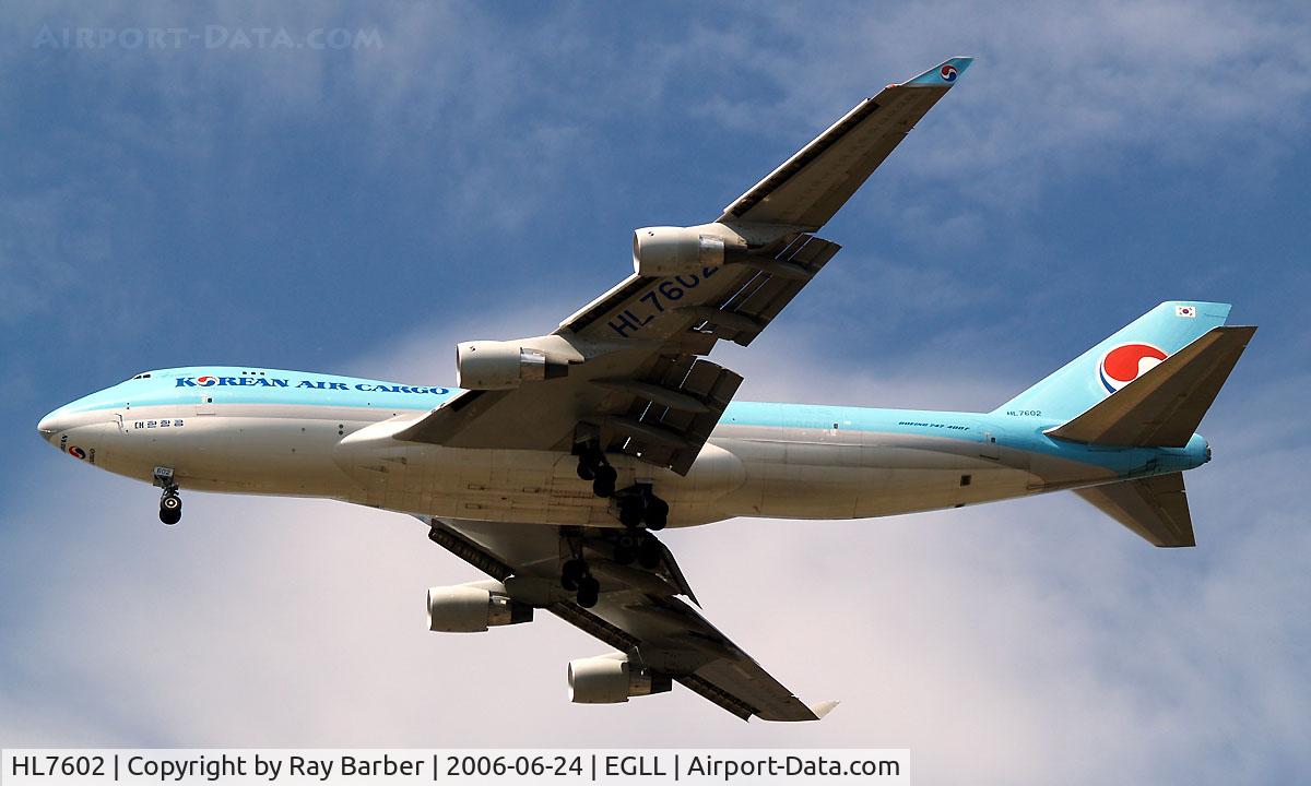 HL7602, 2005 Boeing 747-4B5F/SCD C/N 34301, Boeing 747-4B5ERF [34301] (Korean Air) Home~G 24/06/2006. On finals 27R Heathrow