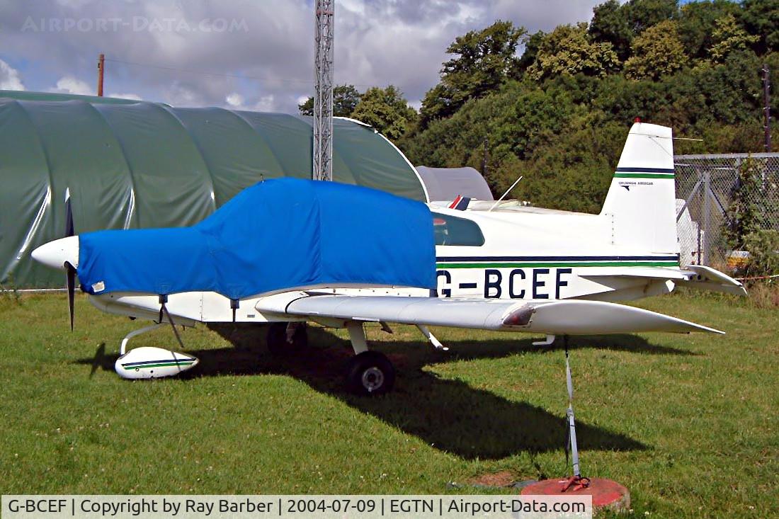 G-BCEF, 1974 Grumman American AA-5 Traveler C/N AA5-0572, Seen at its home base of Enstone.