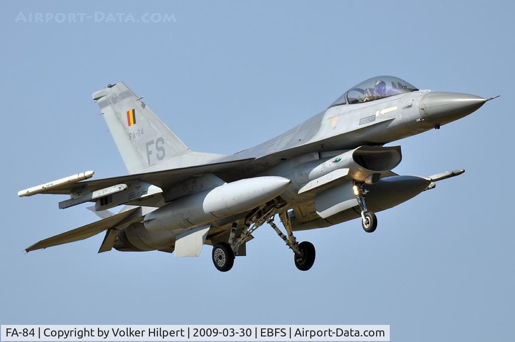 FA-84, 1980 SABCA F-16AM Fighting Falcon C/N 6H-84, F-16 at Florennes TLP 03-09