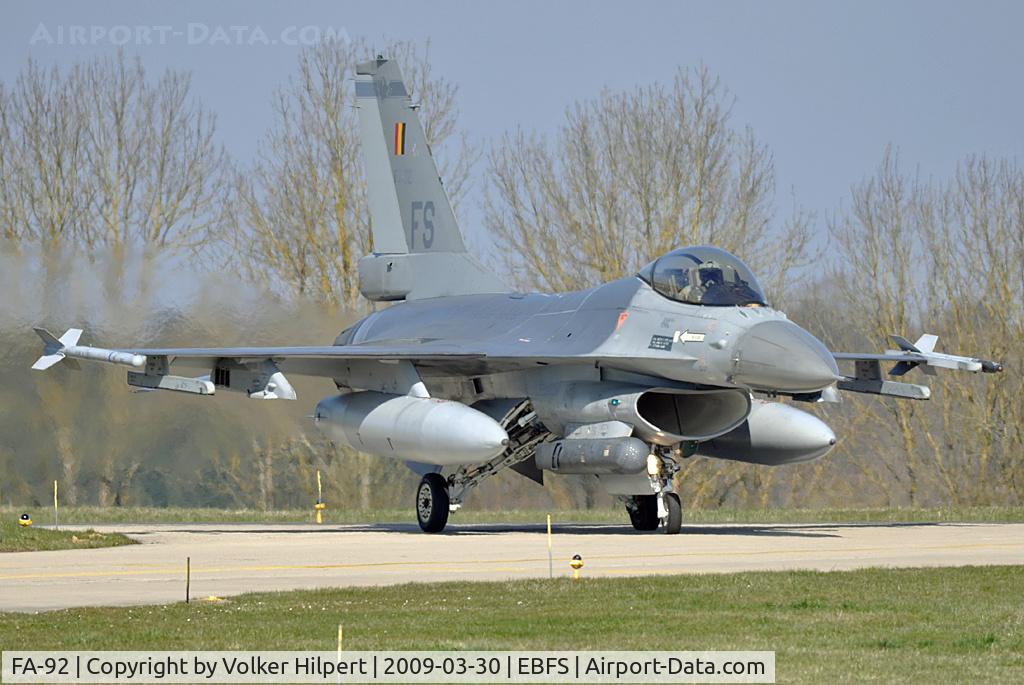 FA-92, 1980 SABCA F-16AM Fighting Falcon C/N 6H-92, F-16 at Florennes TLP 03-09