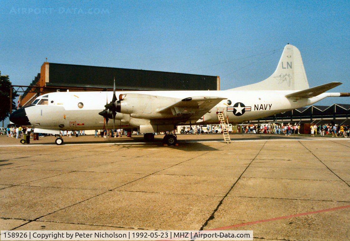 158926, Lockheed P-3C-145-LO Orion C/N 285A-5598, P-3C Orion of Patrol Squadron VP-45 in the static display at the 1992 Mildenhall Air Fete.