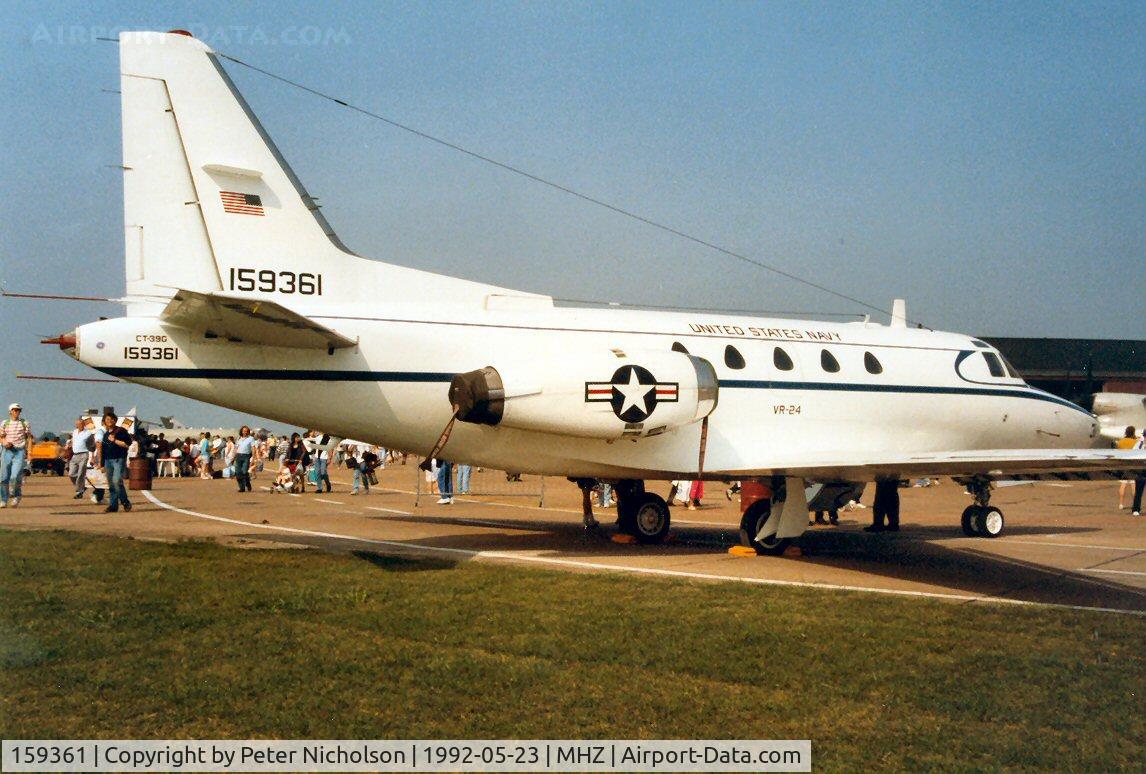 159361, North American Rockwell CT-39G Sabreliner C/N 306-65, CT-39G Sabreliner of VR-24 at Sigonella in the static dsplay at the 1992 Mildenhall Air Fete.