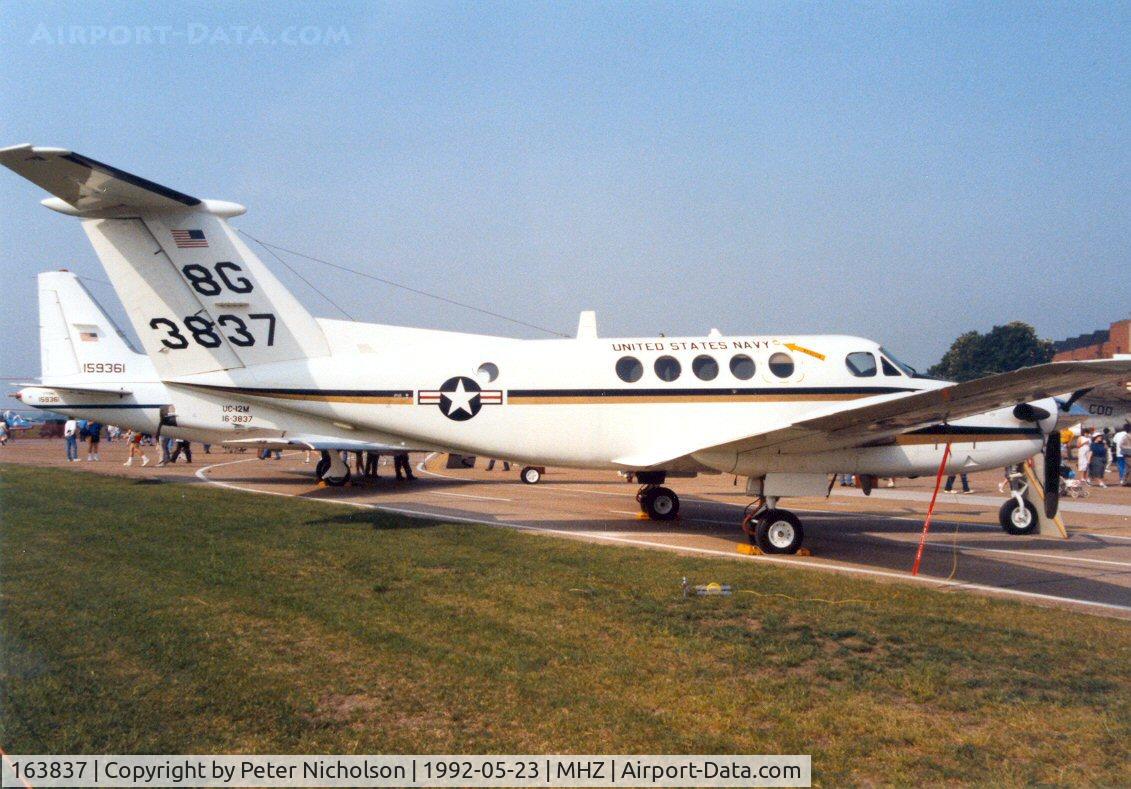 163837, 1987 Beech UC-12M Huron C/N BV-2, UC-12M Huron of the US Naval Air Facility at Mildenhall on display at the 1992 Mildenhall Air Fete.