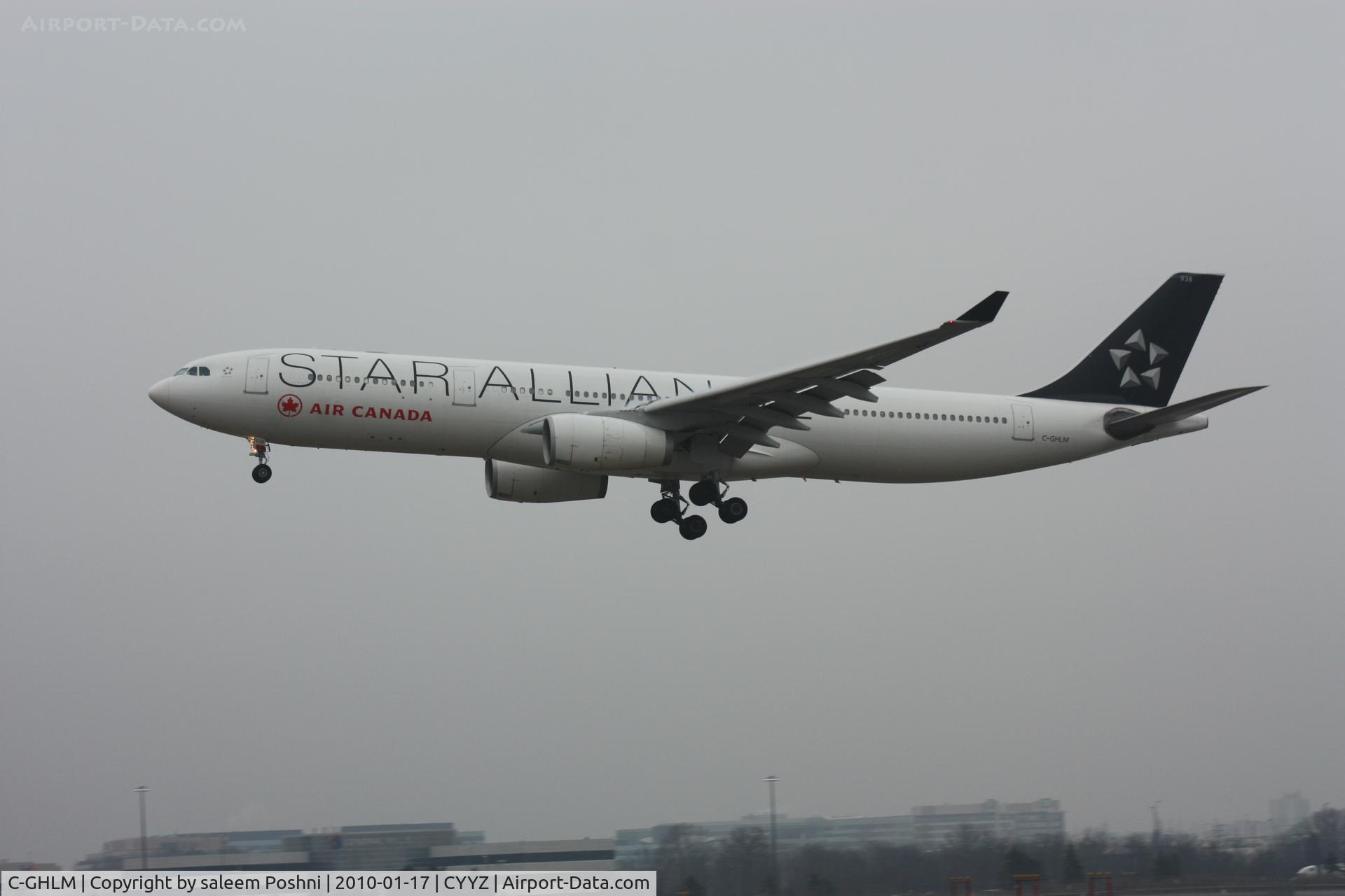 C-GHLM, 2001 Airbus A330-343 C/N 0419, Air Canada (ft 857) Star Alliance landing runway 05