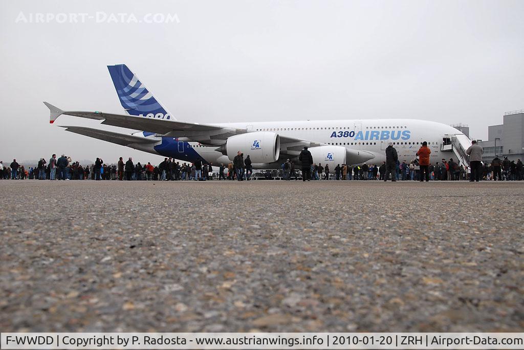 F-WWDD, 2005 Airbus A380-861 C/N 004, Welcome A 380 - first landing of an Airbus A 380 at Zurich Kloten