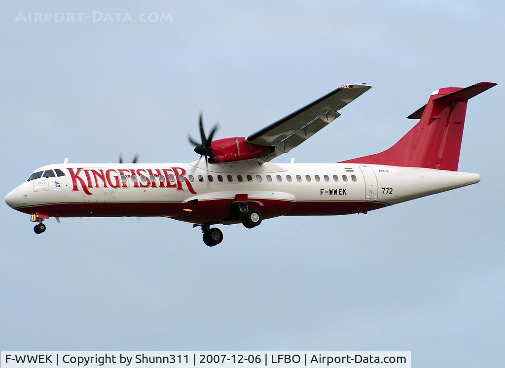F-WWEK, 2007 ATR 72-212A C/N 772, C/n 772 - To be VT-KAO