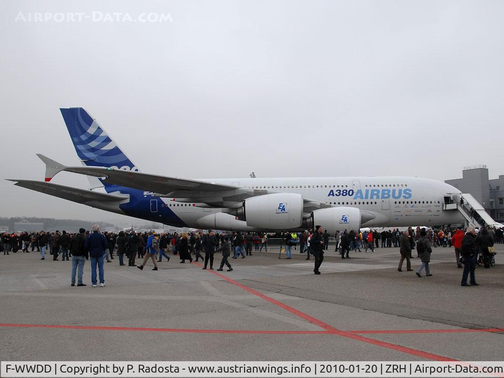 F-WWDD, 2005 Airbus A380-861 C/N 004, Welcome A 380 - first landing of an Airbus A 380 at Zurich Kloten