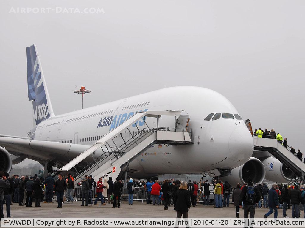 F-WWDD, 2005 Airbus A380-861 C/N 004, Welcome A 380 - first landing of an Airbus A 380 at Zurich Kloten