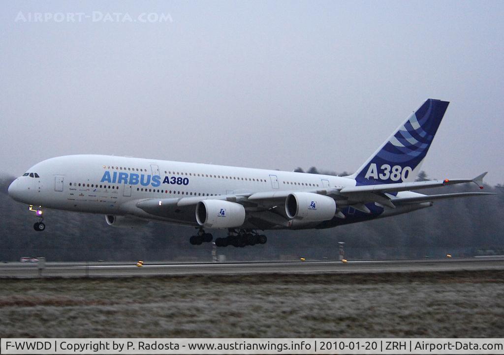 F-WWDD, 2005 Airbus A380-861 C/N 004, Welcome A 380 - first landing of an Airbus A 380 at Zurich Kloten