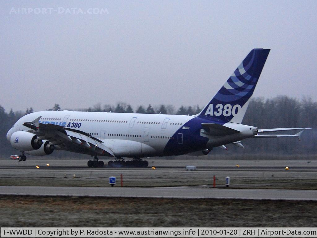 F-WWDD, 2005 Airbus A380-861 C/N 004, Welcome A 380 - first landing of an Airbus A 380 at Zurich Kloten