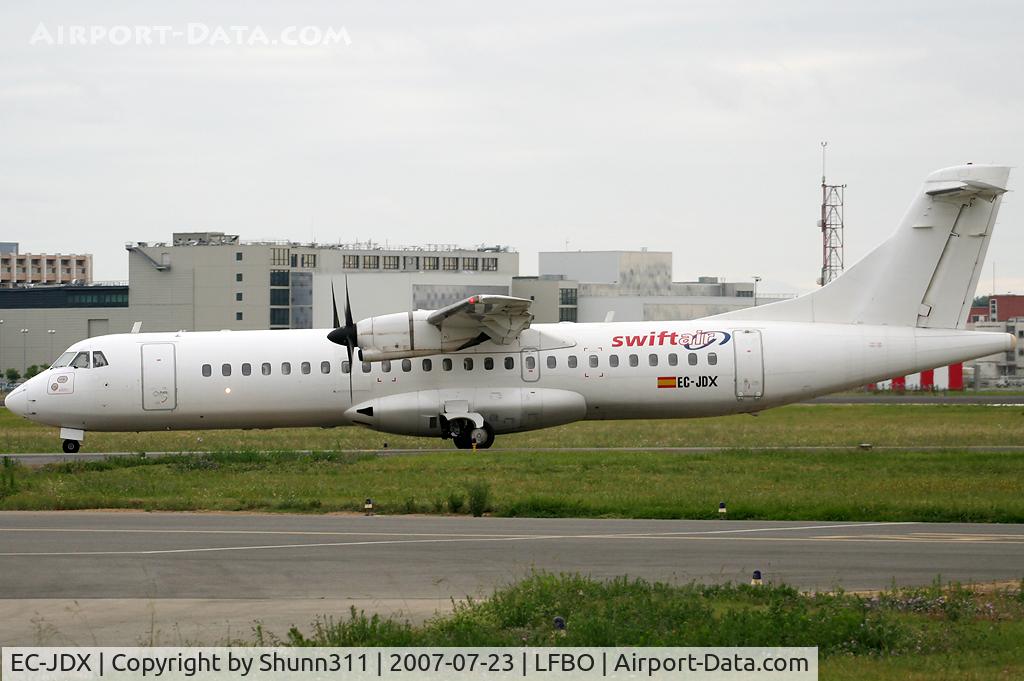 EC-JDX, 1991 ATR 72-201 C/N 234, Taxiing holding point rwy 32R for departure...