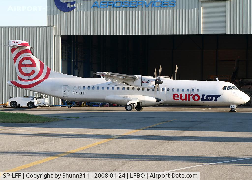 SP-LFF, 1994 ATR 72-201 C/N 402, Parked at Latecoere Aeroservices facility for maintenance...