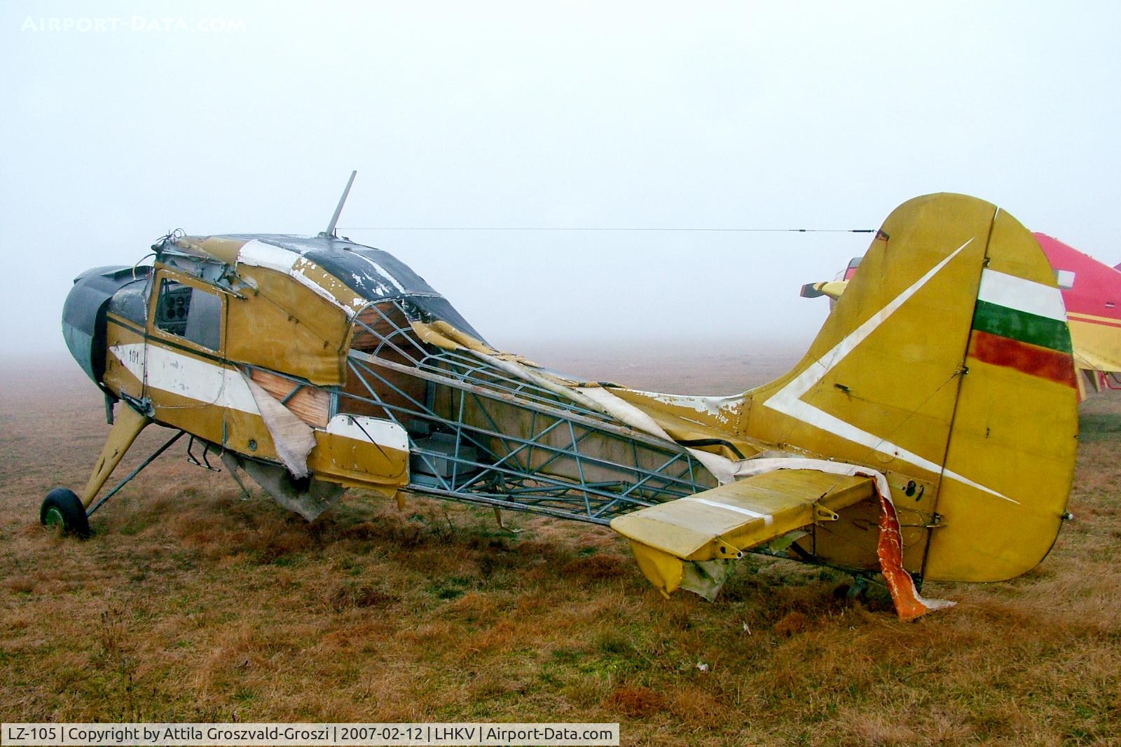 LZ-105, 1964 PZL-Okecie PZL-101A Gawron C/N 74125, Hungary-Kaposújlak airport. Ex Bulgarian airplane, stored for a component.