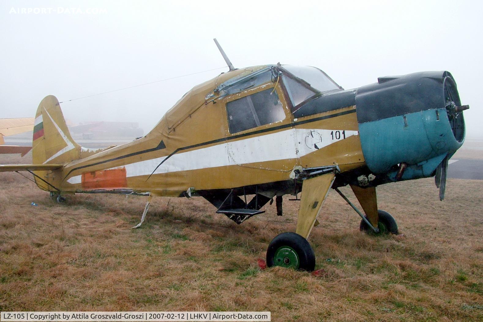 LZ-105, 1964 PZL-Okecie PZL-101A Gawron C/N 74125, Hungary-Kaposújlak airport. Ex Bulgarian airplane, stored for a component.