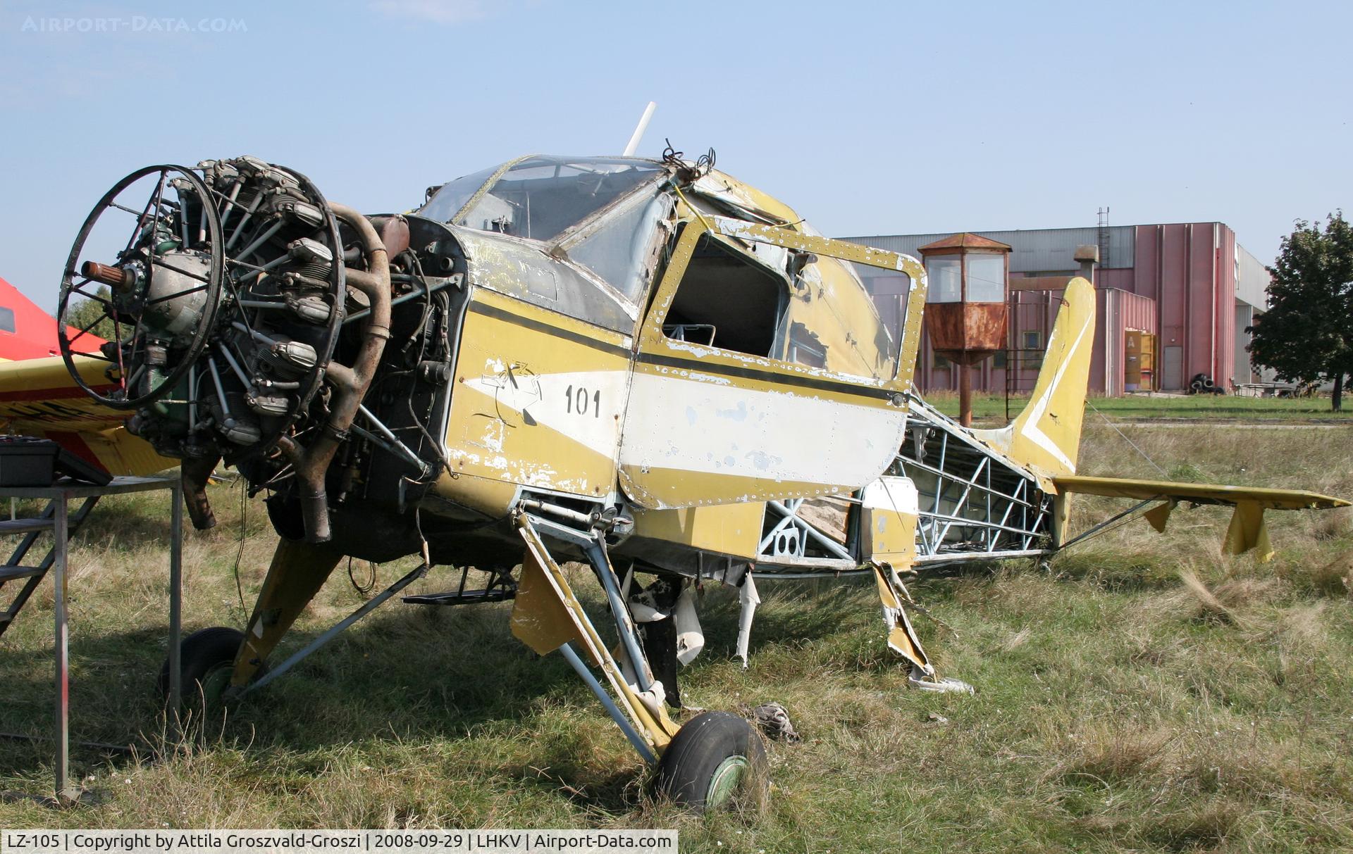 LZ-105, 1964 PZL-Okecie PZL-101A Gawron C/N 74125, Hungary-Kaposújlak airport. Ex Bulgarian airplane, stored for a component.