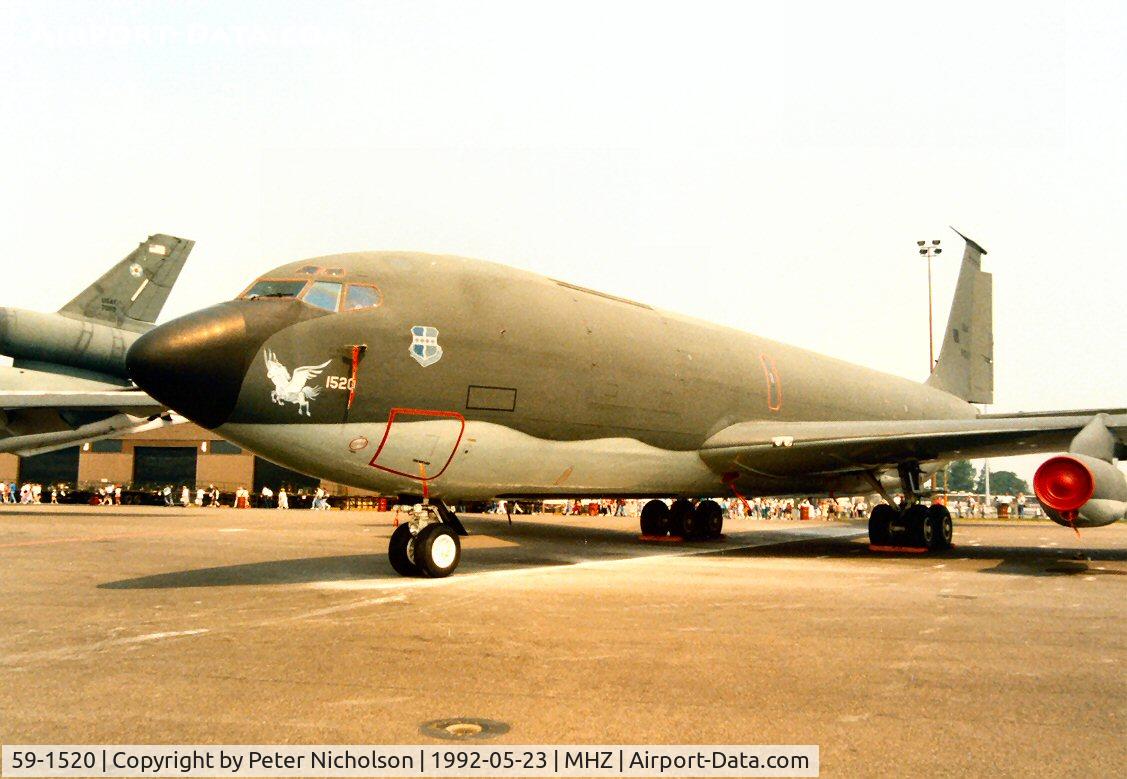 59-1520, 1959 Boeing KC-135Q Stratotanker C/N 18008, KC-135Q Stratotanker of 9 Wing at Beale AFB on display at the 1992 Mildenhall Air Fete.