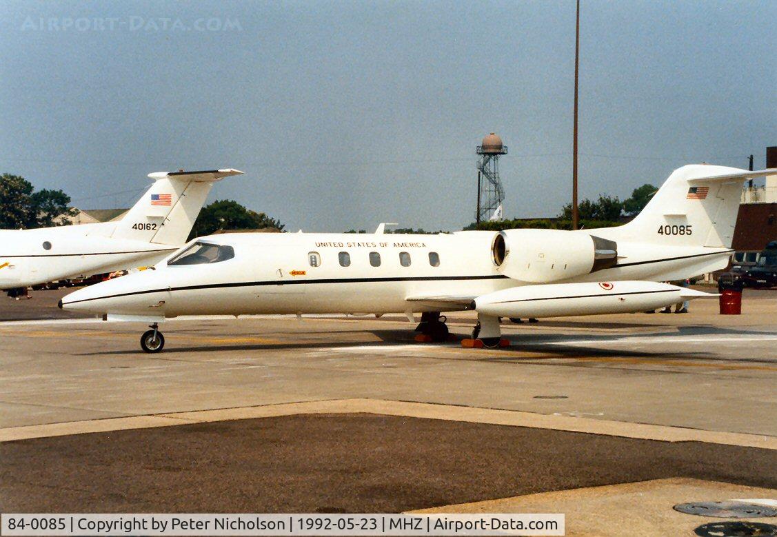 84-0085, 1984 Gates Learjet C-21A C/N 35A-531, C-21A Learjet of 58th Military Airlift Squadron at Ramstein on display at the 1992 Mildenhall Air Fete.