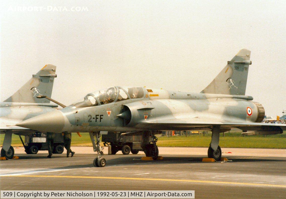 509, Dassault Mirage 2000B C/N 62, Mirage 2000B of EC 2/2 French Air Force on the flight-line at the 1992 Mildenhall Air Fete.