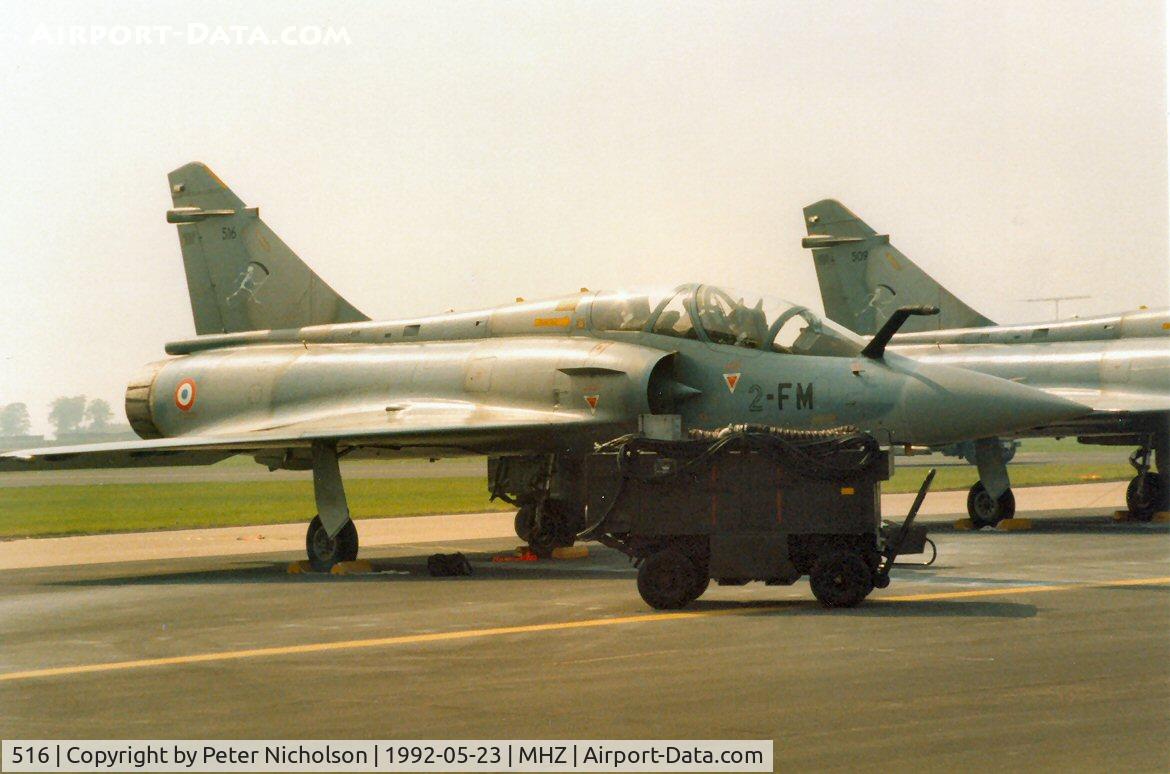 516, Dassault Mirage 2000B C/N 199, Mirage 2000B of EC 2/2 French Air Force on the flight-line at the 1992 Mildenhall Air Fete.