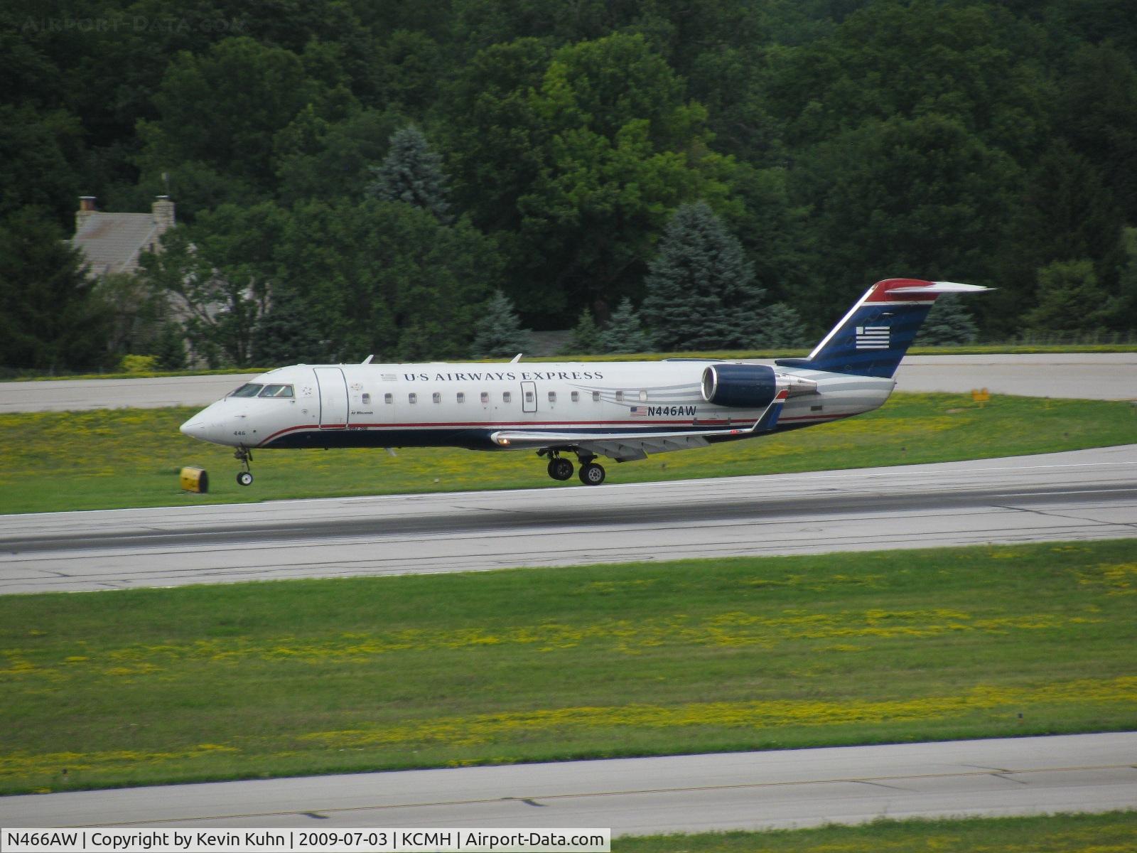 N466AW, 2004 Bombardier CRJ-200LR (CL-600-2B19) C/N 7899, Arriving from KPHL