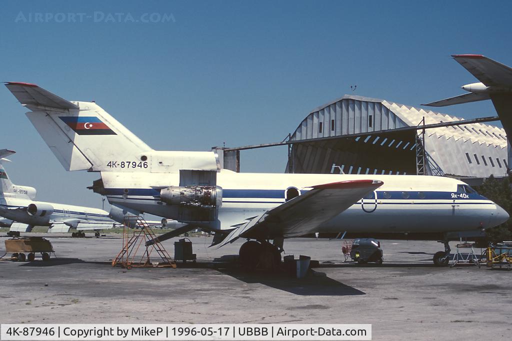 4K-87946, 1976 Yakovlev Yak-40K C/N 9611045, This was the last known sighting of this airframe - assumed scrapped at Baku.
