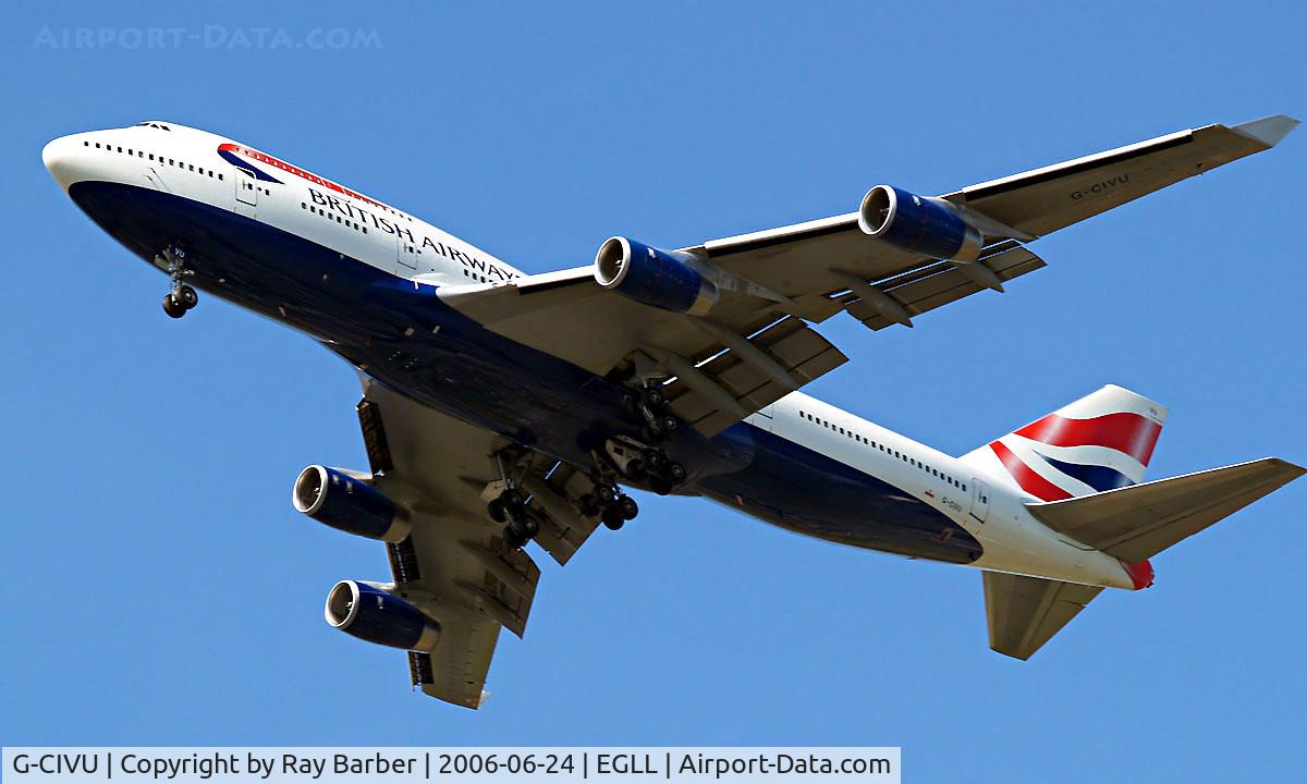 G-CIVU, 1998 Boeing 747-436 C/N 25810, Boeing 747-436 [25810] (British Airways) Home~G 24/06/2006. Seen on approach 27R at Heathrow.