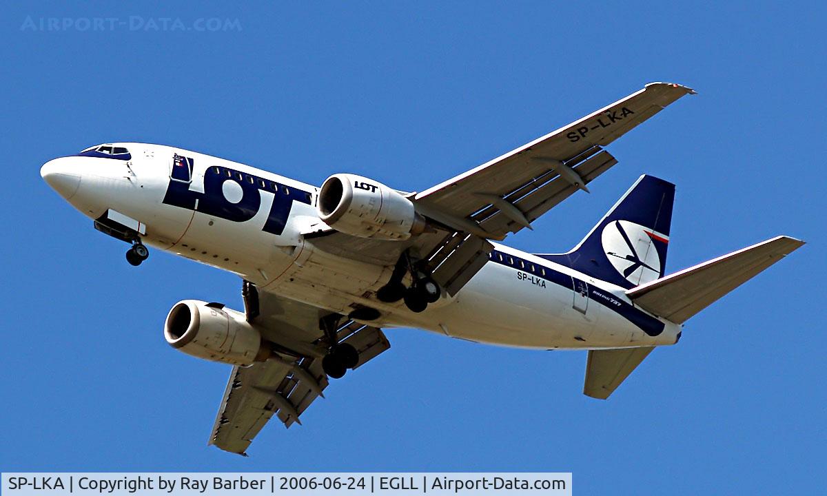 SP-LKA, 1992 Boeing 737-55D C/N 27416, Boeing 737-55D [27416] (LOT Polish Airlines) Home~G 24/06/2006. Seen on approach 27R at Heathrow.