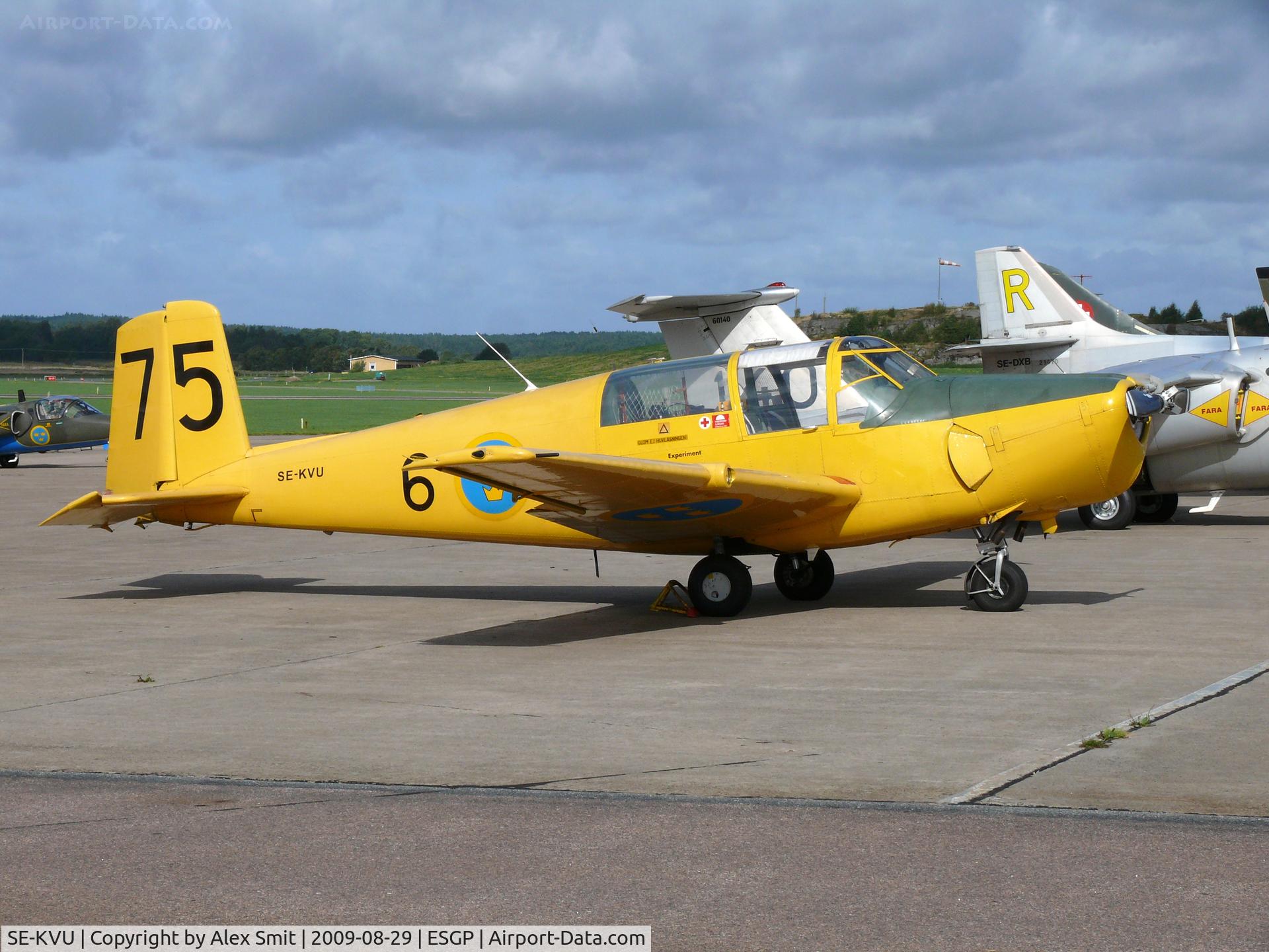 SE-KVU, 1952 Saab Sk.50B Safir (91B) C/N 91-218, SAAB S91B Safir SE-KVU F6 Flygklubb painted as Swedish Air Force 75/6