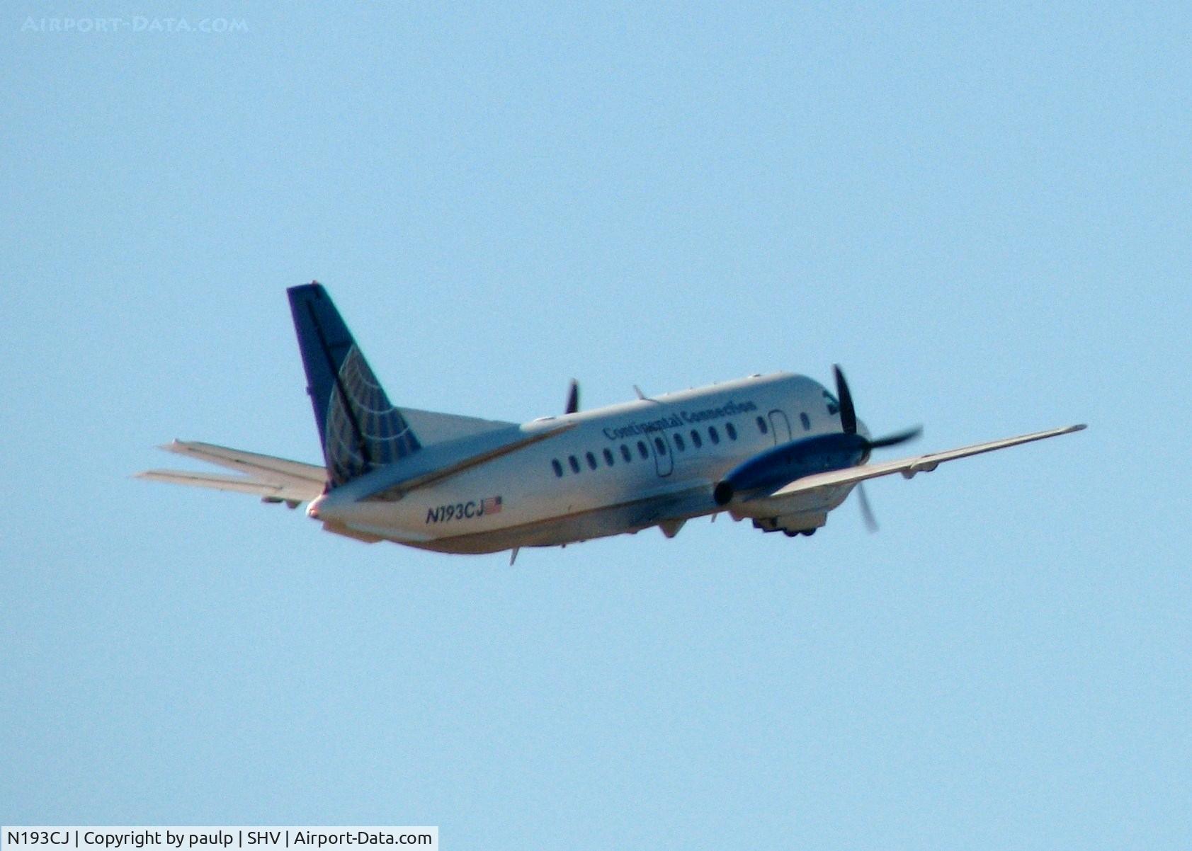 N193CJ, 1990 Saab 340B C/N 340B-193, Off of runway 23 at Shreveport Regional.