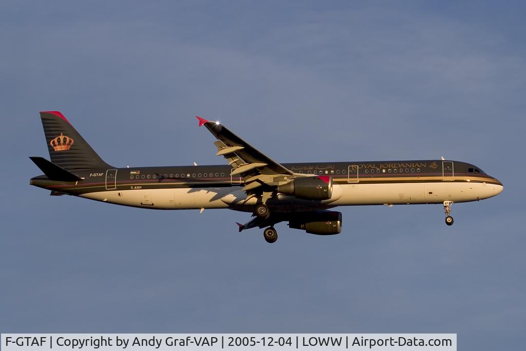 F-GTAF, 1998 Airbus A321-211 C/N 0761, Royal Jordanian A321