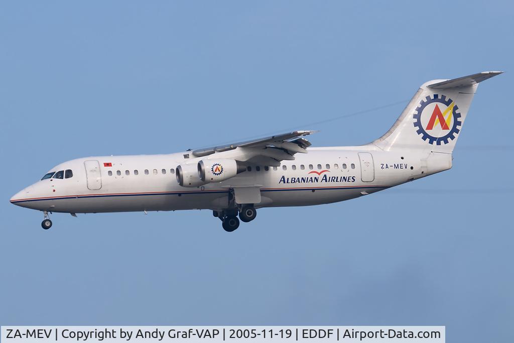ZA-MEV, 1991 British Aerospace BAe.146-300 C/N E3197, Albanian Airlines Bae146