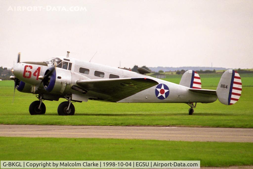 G-BKGL, 1952 Beech Expeditor 3TM C/N CA-164 (A-764), Beech Expedotor 3TM at Duxford Airfield in 1998.