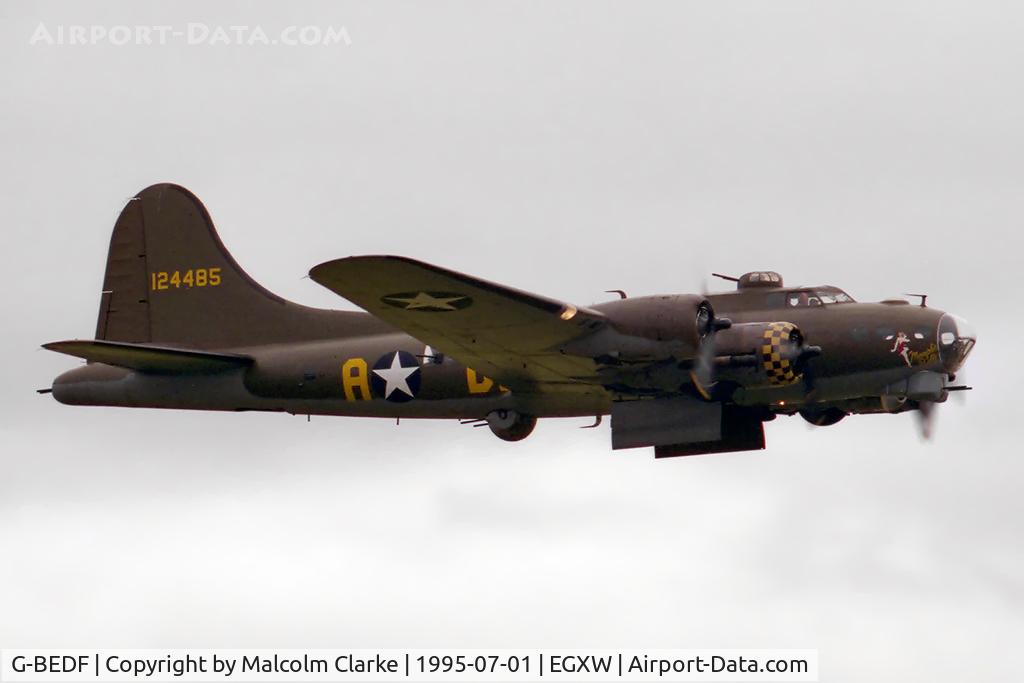G-BEDF, 1944 Boeing B-17G Flying Fortress C/N 8693, Boeing B-17G Flying Fortress at RAF Waddington in 1995.