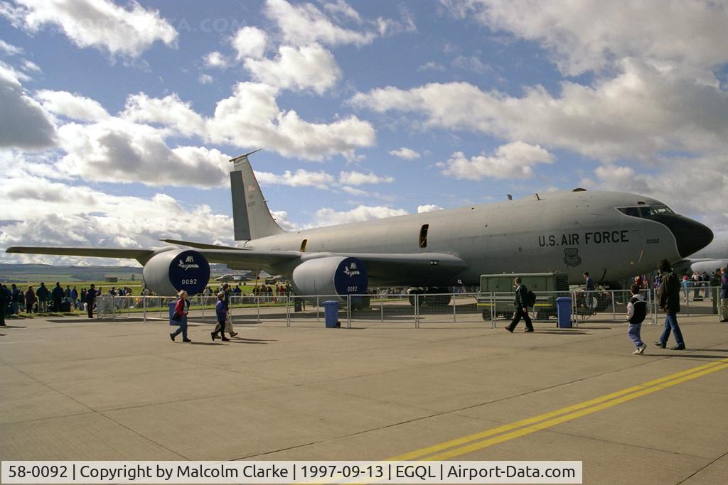 58-0092, 1958 Boeing KC-135R Stratotanker C/N 17837, Boeing KC-135R Stratotanker at RAF Leuchars in 1997.
