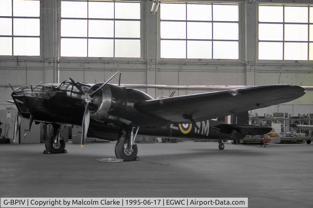 G-BPIV, 1943 Bristol 149 Bolingbroke Mk.IVT C/N 10201, Bristol Bolingbroke lVT at the Aerospace Museum, RAF Cosford in 1995.