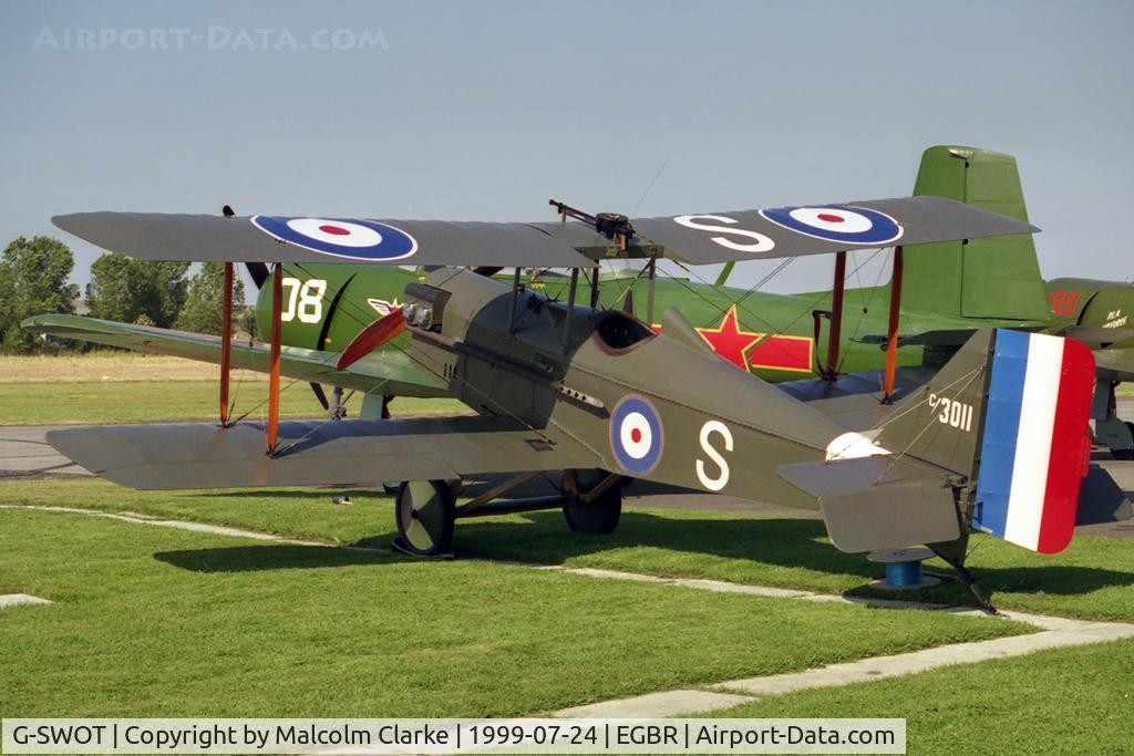 G-SWOT, 1990 Currie Super Wot (SE-5A Replica) C/N PFA 3011, Currie Super Wot at Breighton Airfield in 1999.