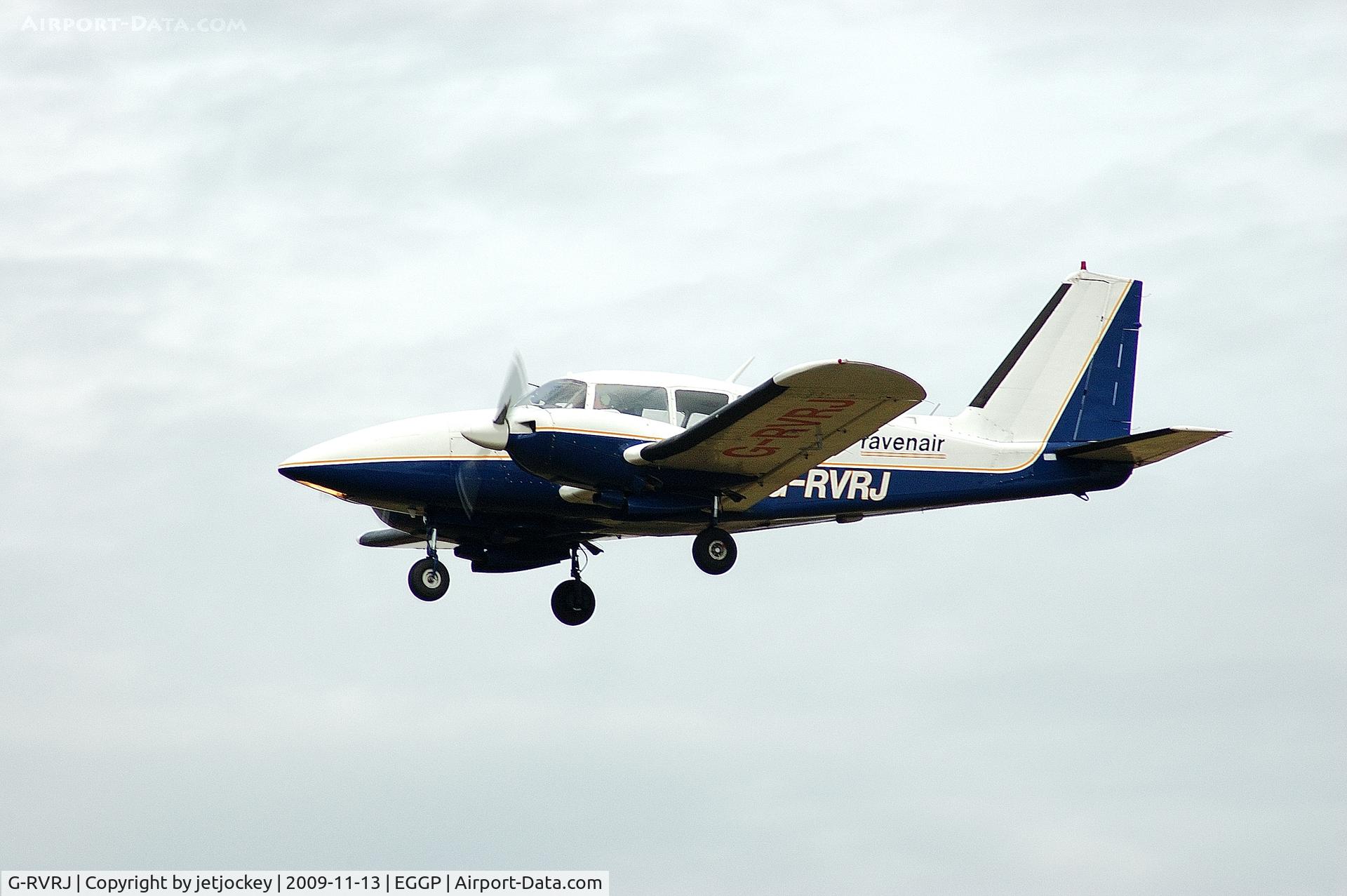 G-RVRJ, 1973 Piper PA-23-250 Aztec E C/N 27-7305004, On short finals into LPL John Lennon