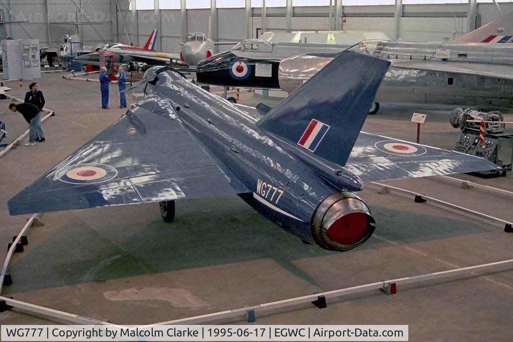 WG777, 1956 Fairey Delta FD2 C/N F9422, Fairey FD2 at the Aerospace Museum, RAF Cosford in 1995.