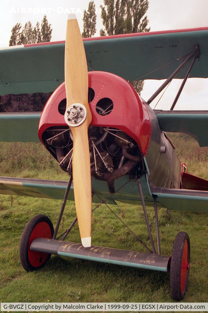 G-BVGZ, 1994 Fokker Dr.1 Triplane Replica C/N PFA 238-12654, Fokker DR1 Triplane replica at North Weald in 1999.