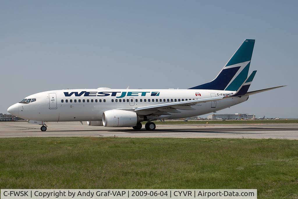 C-FWSK, 2008 Boeing 737-7CT C/N 36420, Westjet 737-700