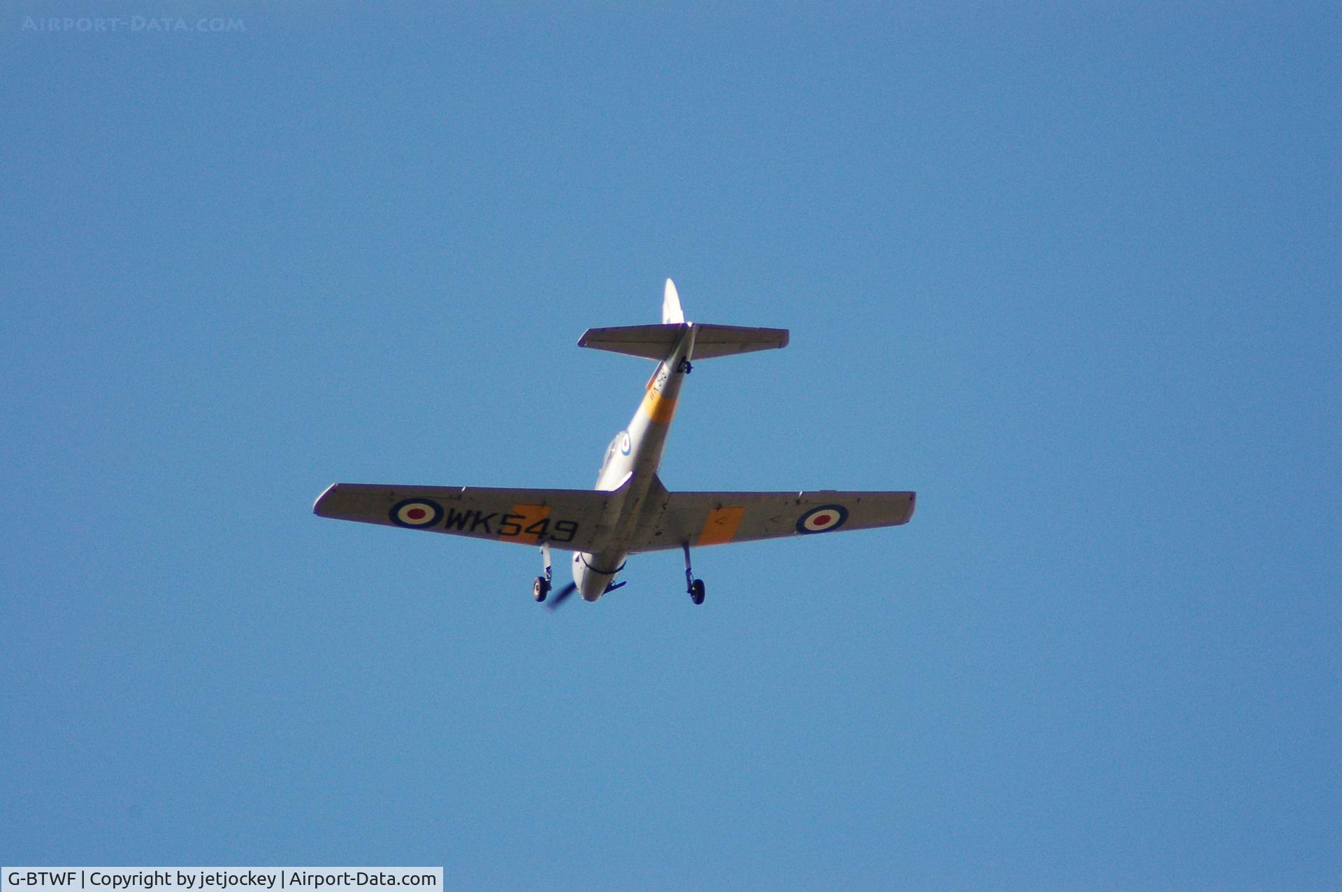 G-BTWF, 1951 De Havilland DHC-1 Chipmunk T.10 C/N C1/0564, Passing over the house