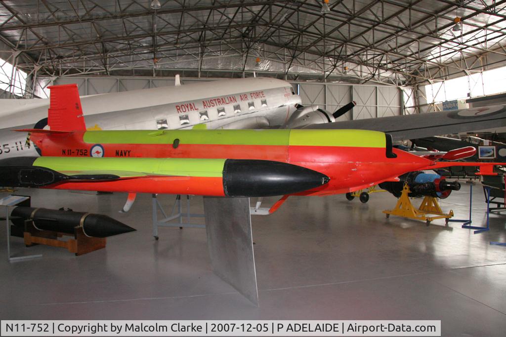 N11-752, GAF Jindivik Mk.203B C/N 126, GAF Jindivik Target Drone in the South Australian Aviation Museum, Port Adelaide, South Australia.